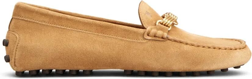 Tod's Suède loafers verfraaid met ketting Beige