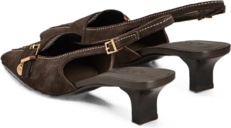 Tod's Suède slingback pumps Bruin - Foto 4
