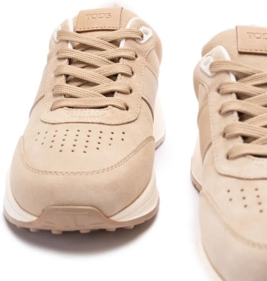 Tod's Suède sneakers met leren afwerking Beige