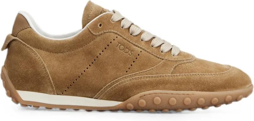 Tod's Suède sneakers met logo-reliëf Beige