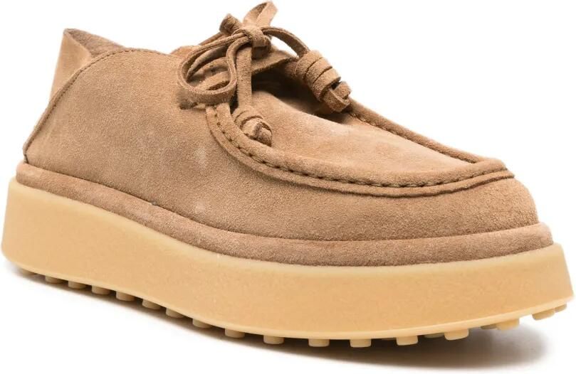 Tod's Suède veterschoenen met plateauzool Beige - Foto 2