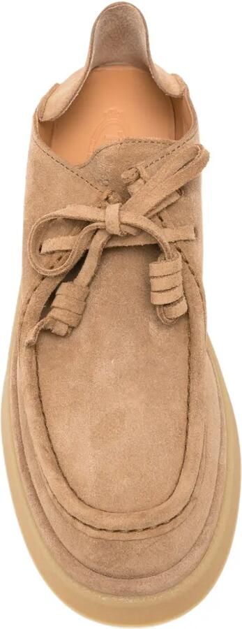 Tod's Suède veterschoenen met plateauzool Beige - Foto 4