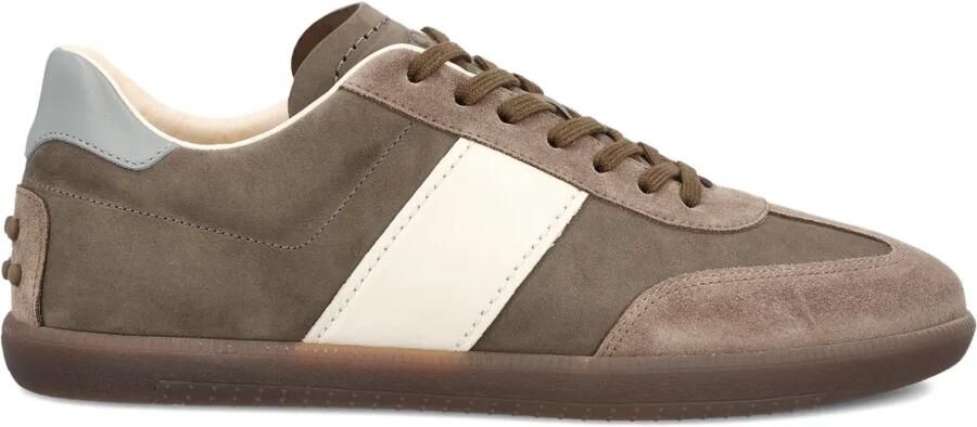 Tod's Tabs gestreepte sneakers met vlakken Bruin