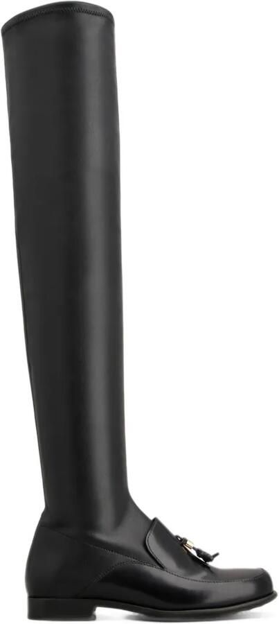 Tod's tassel-detail over-the-knee boots Zwart