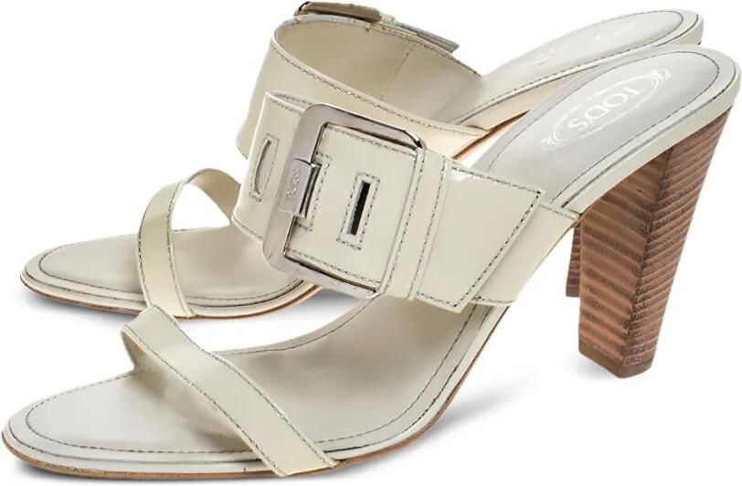 Tod's Vintage Lakleren sandalen met gesp Wit