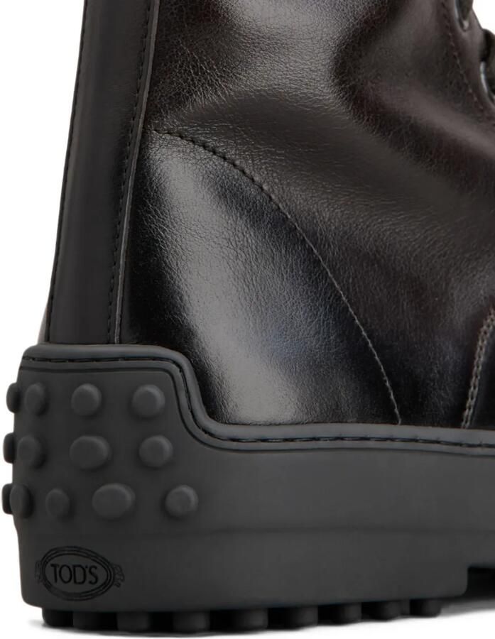 Tod's Winter Gommino ankle boots in leather Bruin - Foto 4