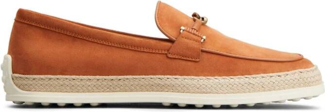 Tod's Gomma raffia loafers Oranje