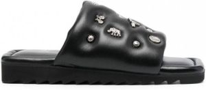 Toga Pulla Leren slippers Zwart