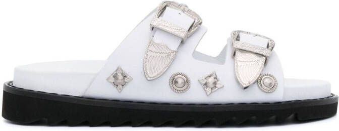 Toga Pulla Sandalen met dubbele gesp Wit