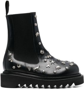 Toga Pulla Enkellaarzen met studs AJ1245 BLACK HARD LEATHER