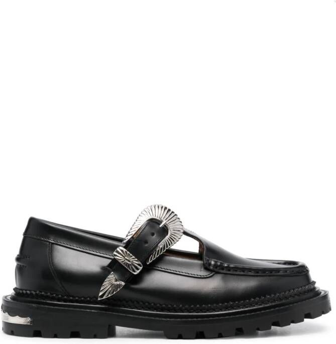 Toga Pulla Leren loafers Zwart