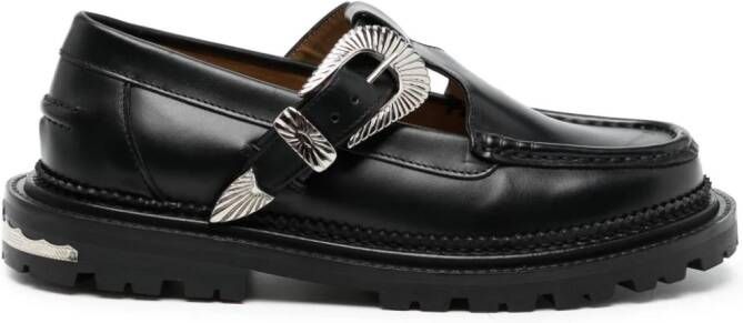 Toga Pulla Leren loafers Zwart