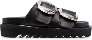 Toga Pulla Sandalen met dubbele gesp Zwart