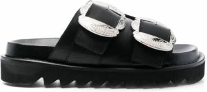 Toga Pulla Sandalen met gespdetail BLACK LEATHER