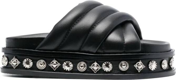 Toga Pulla Slippers met studs Zwart