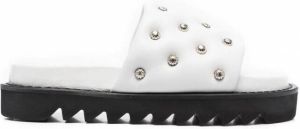 Toga Pulla Slippers verfraaid met kristallen AJ1168 WHITE SOFT LEATHER