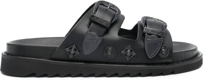 Toga Pulla Slippers verfraaid met studs Zwart