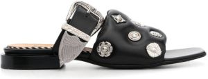 Toga Pulla Sandalen met studs BLACK LEATHER