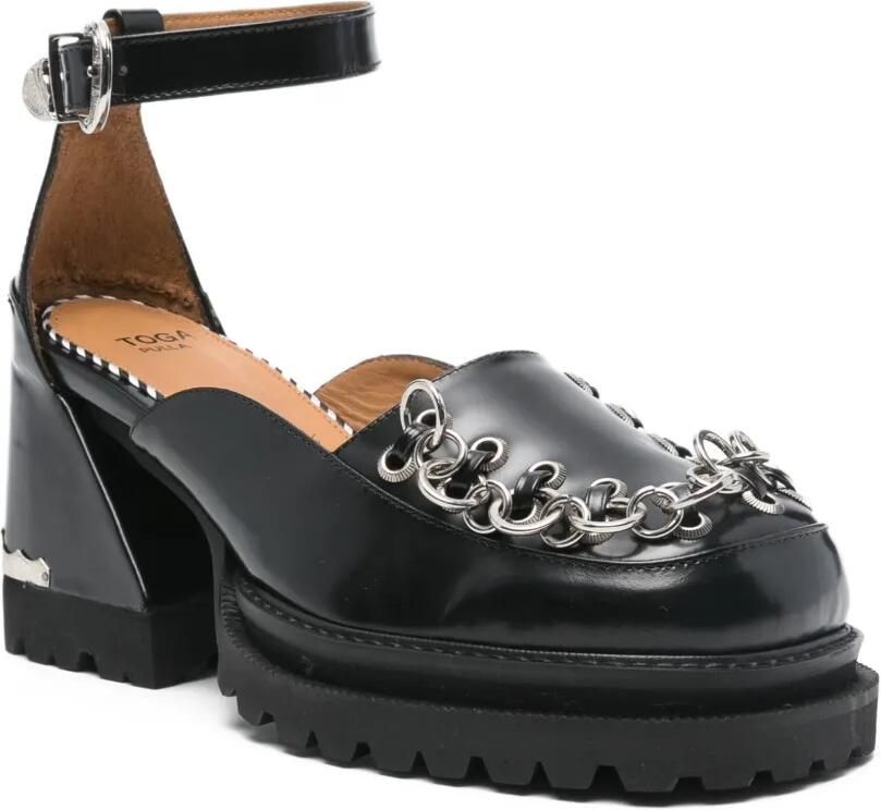 Toga Pulla 80 mm pumps met enkelbandje en kettingdetail Zwart - Foto 2