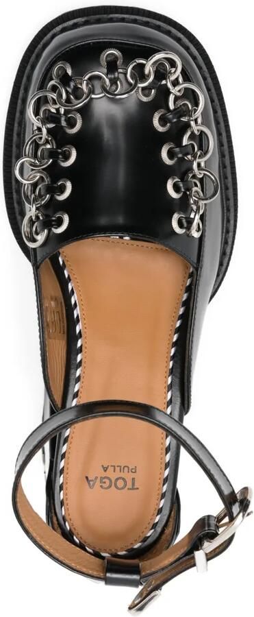 Toga Pulla 80 mm pumps met enkelbandje en kettingdetail Zwart - Foto 3