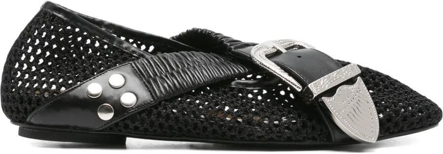 Toga Pulla Ballerina's met gespdetail en mesh Zwart
