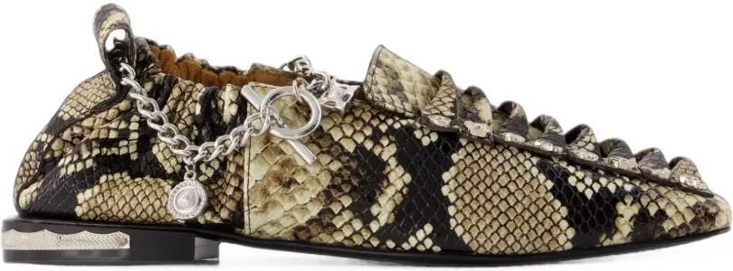 Toga Pulla Ballerina's met slangen-effect Beige
