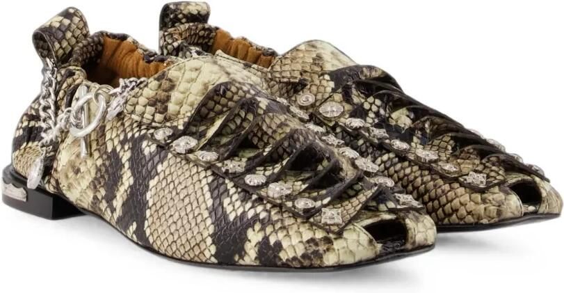 Toga Pulla Ballerina's met slangen-effect Beige - Foto 2
