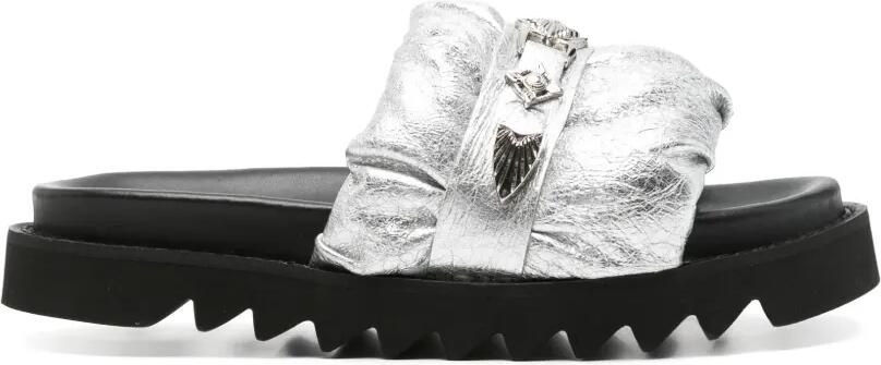 Toga Pulla Leren sandalen met open neus Grijs