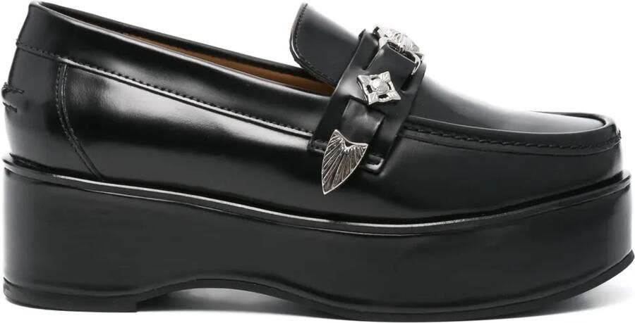 Toga Pulla Loafers met plakkaat Zwart