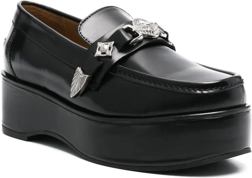 Toga Pulla Loafers met plakkaat Zwart - Foto 2