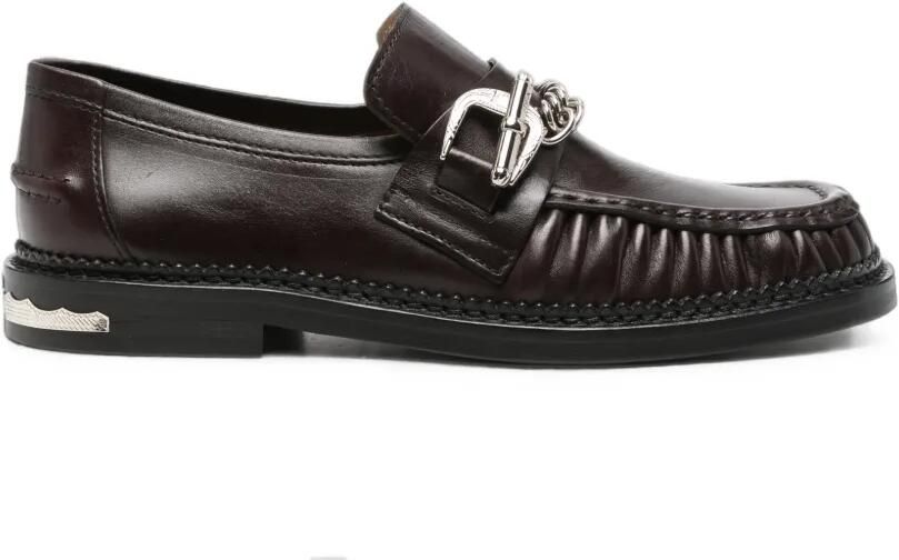 Toga Pulla Loafers verfraaid met ketting en ruches Bruin