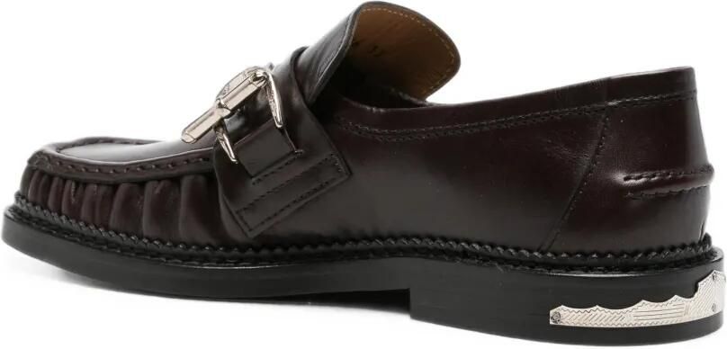 Toga Pulla Loafers verfraaid met ketting en ruches Bruin - Foto 3