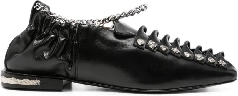 Toga Pulla Loafers verfraaid met studs en schakelketting Zwart