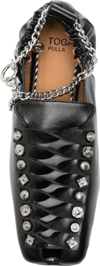 Toga Pulla Loafers verfraaid met studs en schakelketting Zwart - Foto 4