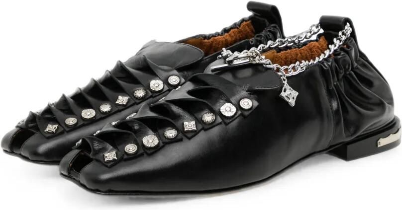Toga Pulla Loafers verfraaid met studs en schakelketting Zwart - Foto 4