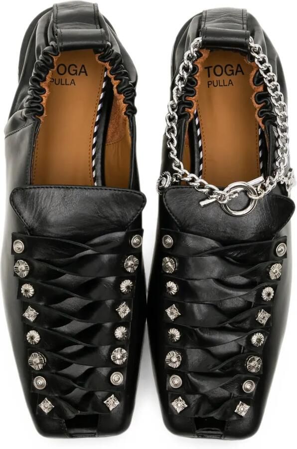 Toga Pulla Loafers verfraaid met studs en schakelketting Zwart - Foto 3