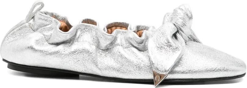 Toga Pulla Metallic ballerina's met strik Zilver