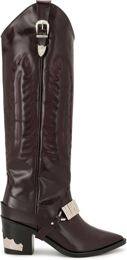 Toga Pulla Overknee cowboylaarzen Rood