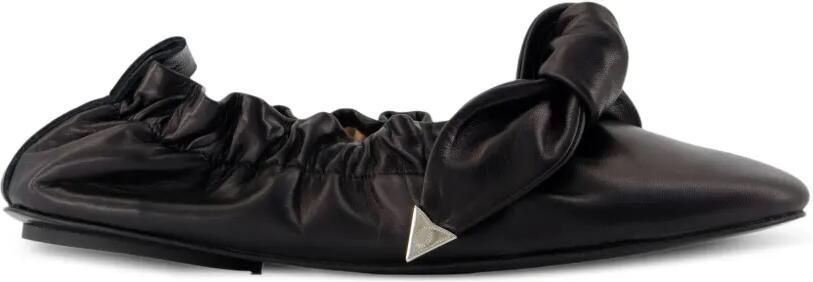 Toga Pulla ruched-detail ballet flats Zwart