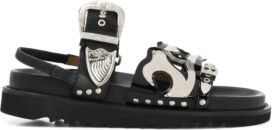 Toga Pulla Sandalen met studs Zwart