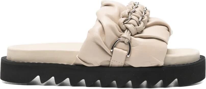 Toga Pulla Sandalen verfraaid met ketting en ruches Beige