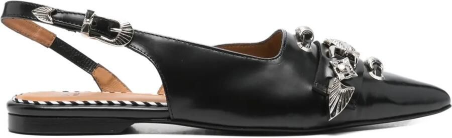 Toga Pulla Slingback muiltjes verfraaid met gesp Zwart