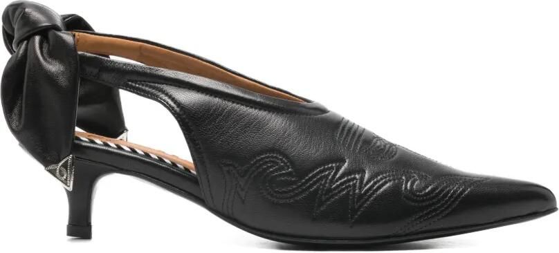 Toga Pulla Slingback pumps met borduurwerk Zwart