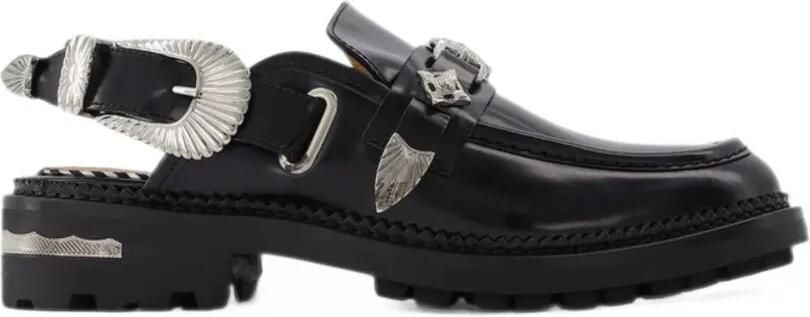 Toga hardware-strap slingback loafers Zwart