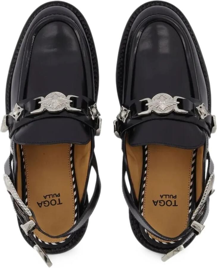 Toga hardware-strap slingback loafers Zwart - Foto 3