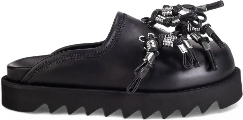 Toga Industrial Tassel platform mules Zwart