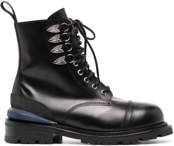 Toga Virilis Leren combat boots Zwart