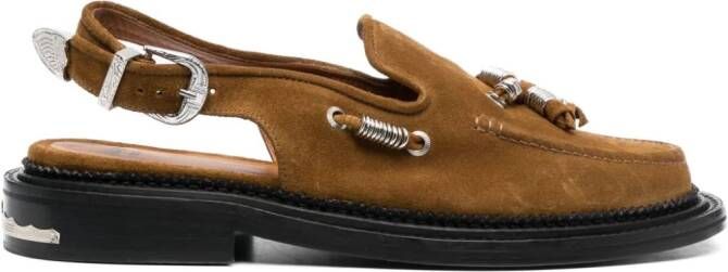 Toga Virilis Leren slingback loafers Bruin