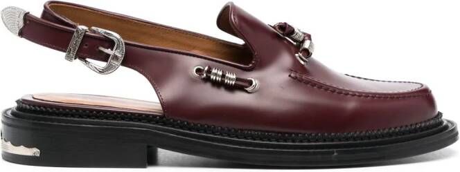 Toga Virilis Leren slingback loafers Rood