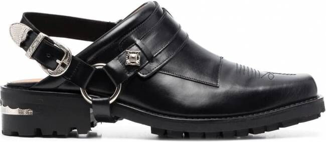 Toga Virilis Leren slingback loafers Zwart